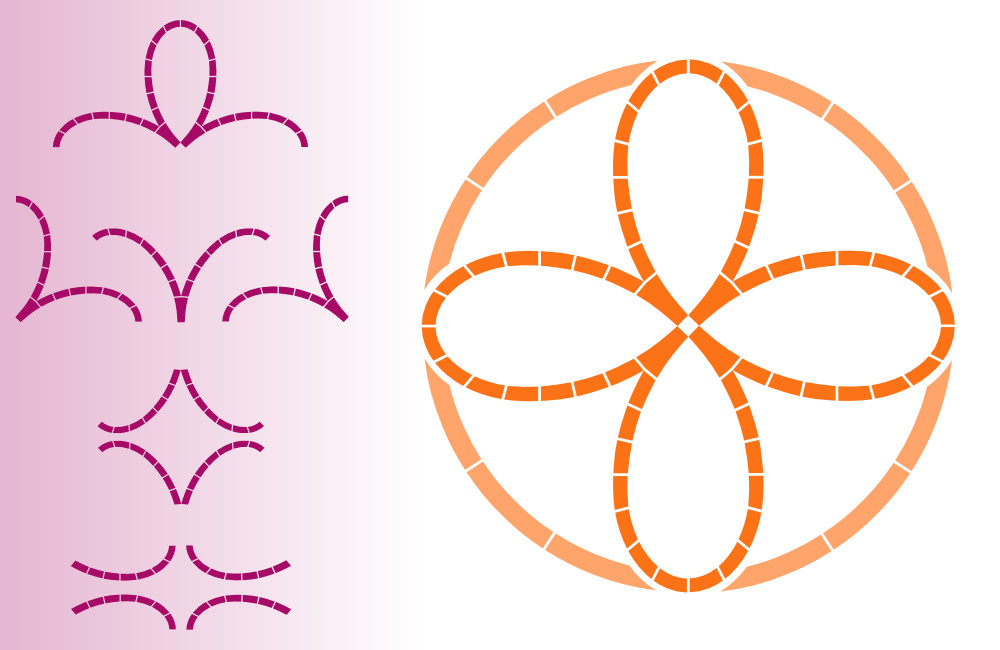 klee, watchface, clover, leaves, mosaic, plant, flower, symbol, good fortune, blessing